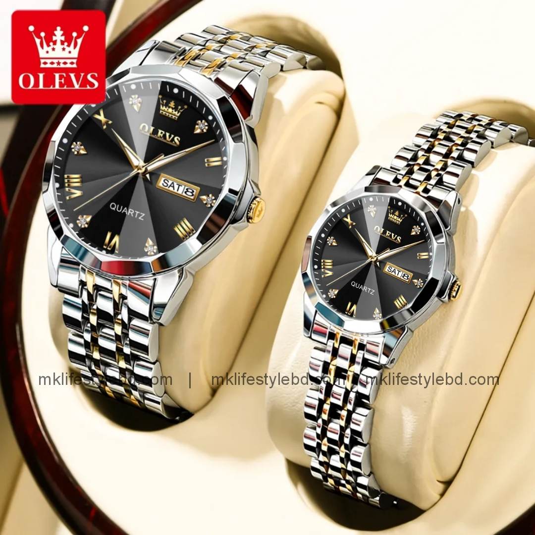 OLEVS 9931 Couple Silver Gold Black