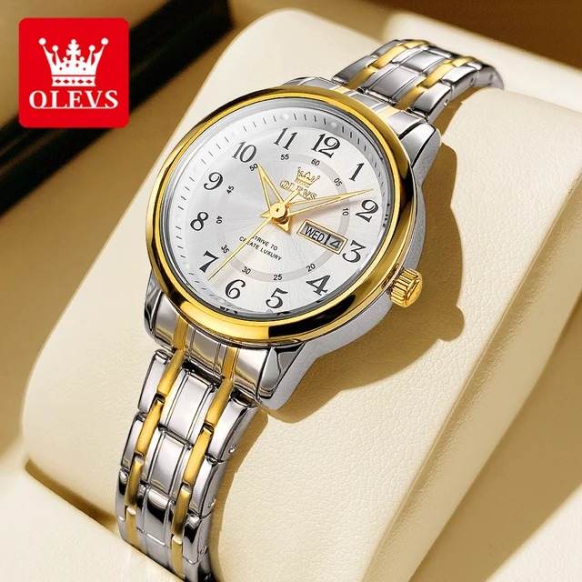 OLEVS 2891 Women Silver Gold White