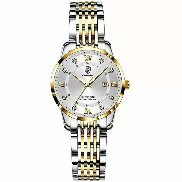 POEDAGAR 836 Womens Silver Gold White