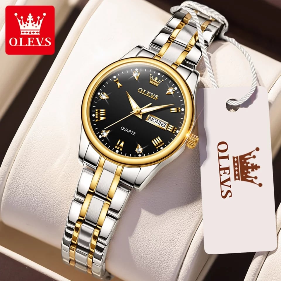 OLEVS 5563 Ladies Silver Gold Black