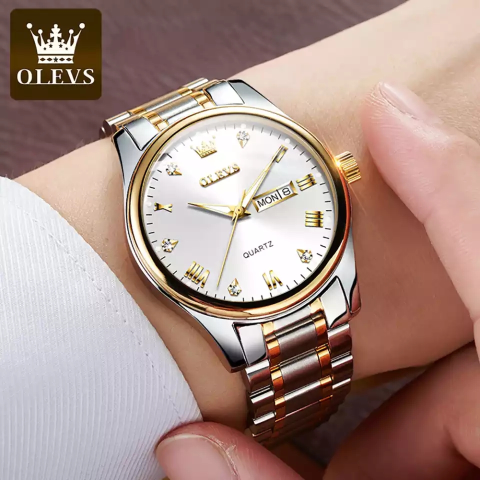 OLEVS 563 Silver Gold White