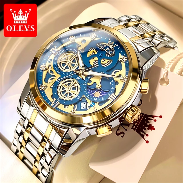 OLEVS 9947 Silver Gold Blue